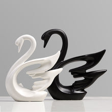 Load image into Gallery viewer, Modern Ceramics Swans Statues Sculpture Ornaments