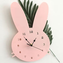 Load image into Gallery viewer, Rabbit Shaped Wall Clock For Kids Room